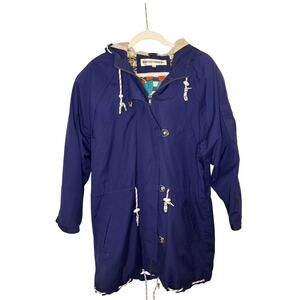 1990s Vintage Donny Brook Jacket Navy Blue w/Hood Jacket Women's Large